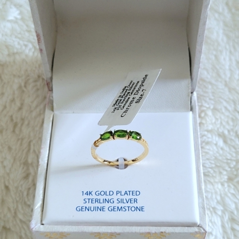 Shivam Triple3️⃣ Chrome Diopside Ring Sz 7 - NIB